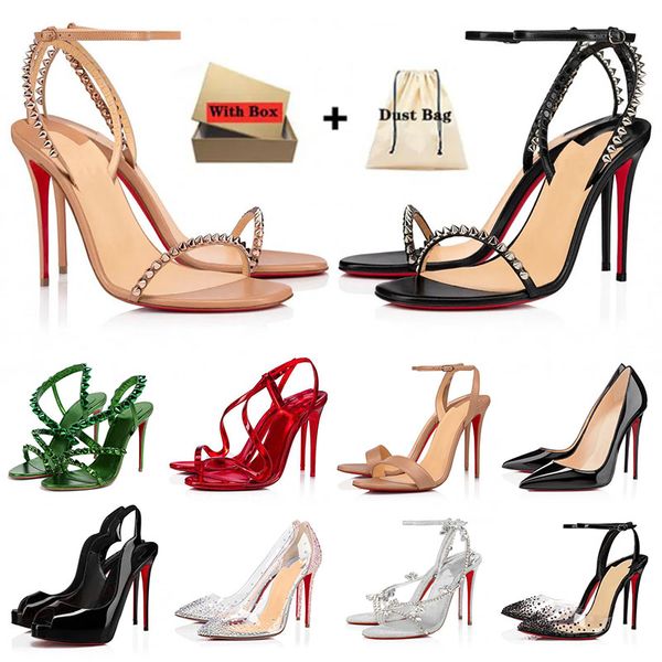 Scarpe da donna Scarpe rosse Heels Scarpe Domande Designer Moon Nude All Black Bianco Bianco Posa Oro Luxuria Girl Slingback Teli 6 cm 8 cm 10 cm 12 cm