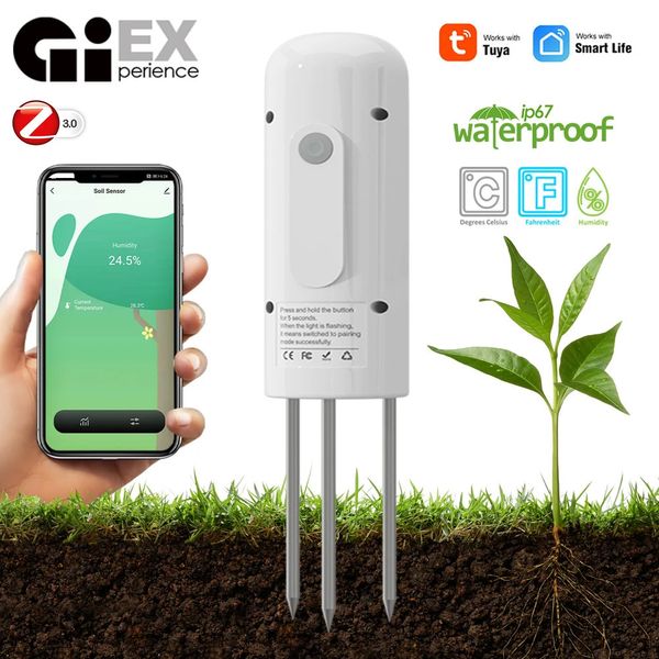 Monitoraggio dell'impianto Zigbee Monitoraggio del terreno esterno misuratore del misuratore di umidità del tester Automazione del giardino IRGAZIONE TUYA Detector 240415