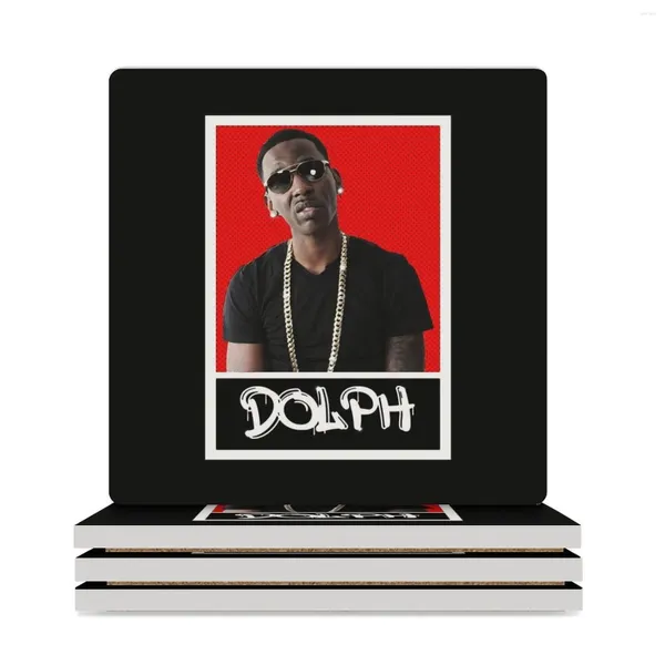 Mats Mats Young Dolph Ceramic Coasters (quadrado) tapete de caneca para bebidas estéticas Os acessórios da cozinha