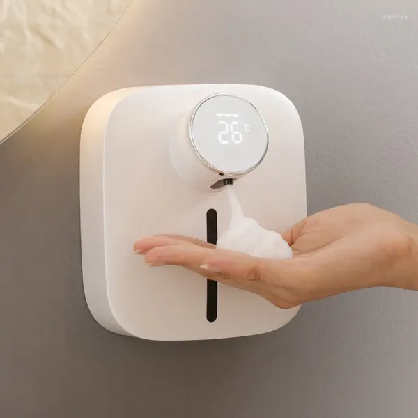 Dispensador de sabão líquido Automática espuma de espuma USB Carregamento sem toque Montagem digital Máquina de desinfetante para as mãos para garrafa de banheiro