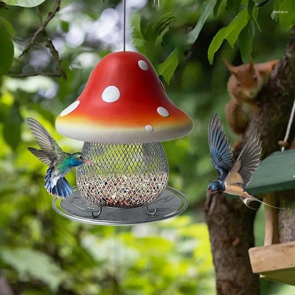 Andere Vogelversorgung hängende Feeder kreative pilzförmige Futterhäuschen Solar Outdoor für Wildvögel Geschenke Liebhaber Gartendekoration