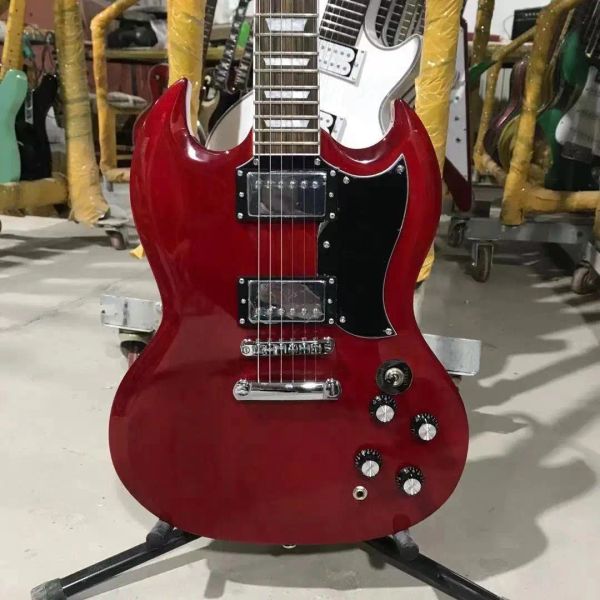 Gitarre SG G400 E -Gitarre Deep Red Farbe Mahagoni Body Rosenholz Fingerboard Chrome Hardware Hochwertiger Gitarsch kostenlos Versand