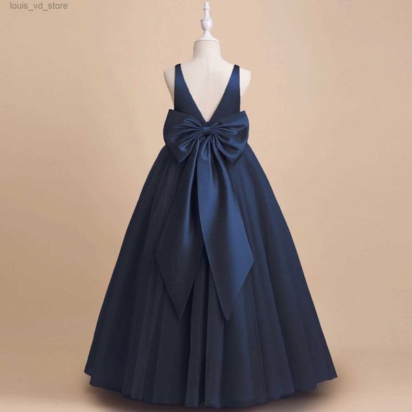 Девушка платья подростки девочки голубые принцесса платье новая мода детская одежда для одежды детская вечеринка по случаю дня рождения vestido цветочная девочка Big Bok Ball Plate T240415