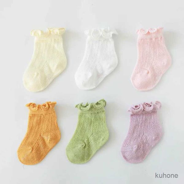 Socken Strumpfmädchen Babys Socken Neugeborene Accessoires Blumenkinder Kinder Kleinkinder Geschenkkleidung Kinder Säuglingsgegenstände Spitzen Mesh Sommer