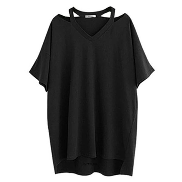 Testa estate per top nere da donna nera da 150 kg di dimensioni plus size per femme vck 240412