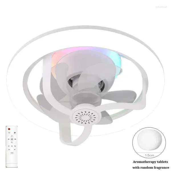 Ventilador moderno de teto LED E27 com controle remoto e lustre de lâmpada rgb lâmpada de decoração de cor de cor para iluminação doméstica