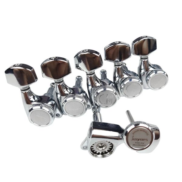 Гитара 1 Set Guitar Brocking Trancs Электрогитарные машины Heads Tuners Lock String Sugs Chrome Silver, сделанные в Корее