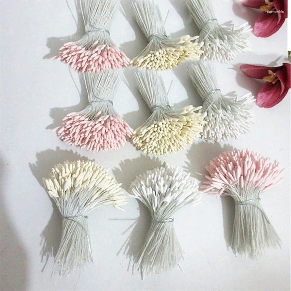 Декоративные цветы 288 пкса матовая белая голова цветочная тычинка DIY