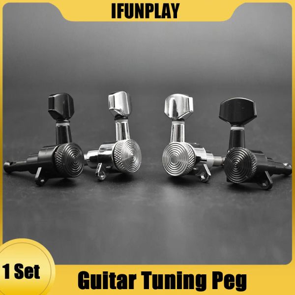 Gitar 6pcs Otomatik kilitli kilitleme ip gitar ayar mandalları anahtarlar tuner tunerler için makine kafaları st tl elektrik akustik gitar siyah krom için
