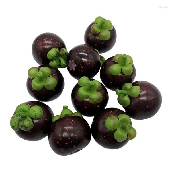 Partydekoration 10pcs Künstliche Mangosteens Realistische Dekore Simulationen Fruchtmodell -Props -Requisiten Shop Kitchen B03D