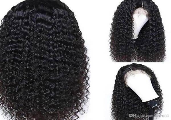 134 vorgezogenes Remy -Haar unsichtbarer menschliches Haar Perücken für schwarze Frauen 100 Remy Malaysian Long Curly Preced CloseRure5961813