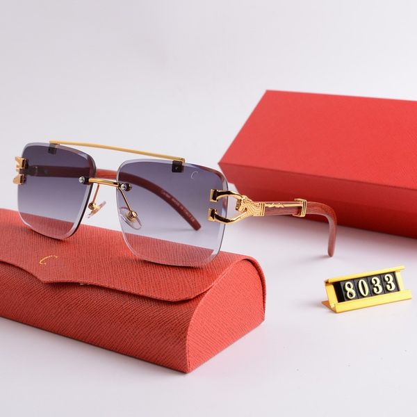 Óculos de carrinho de óculos de sol para homens designer óculos gradiente de moda Glass de sol