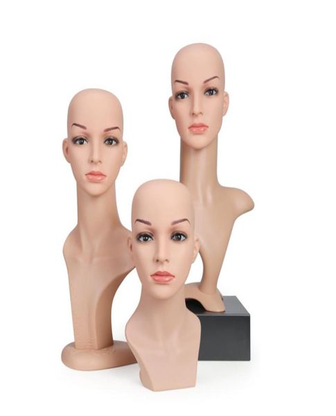 Mannequim feminino cabeças para jóias de chapéu de roupa e exibição de cabelos de peruca ou tiro de materiais plásticos de PVC e pode dispensar 7093148