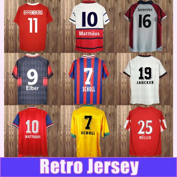 1993 1995 Sch0ll Matthaus Bayern München Retro Fußballtrikot Klinsmann Müller Papin Kuffour Helmer Jancoker Rizzitelli Remberg Ribbery Football Hemden Uniformen