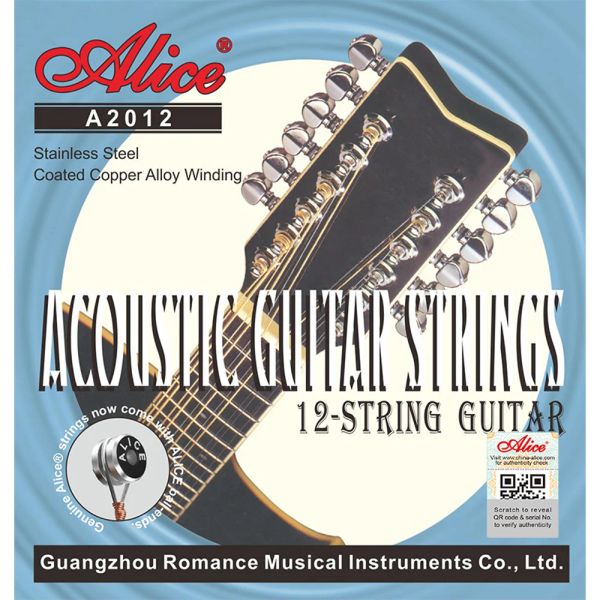 Cavi 10 set Lot Alice A2012 Eccellente risonanza tono brillante armoniche 12string corde di chitarra acustica