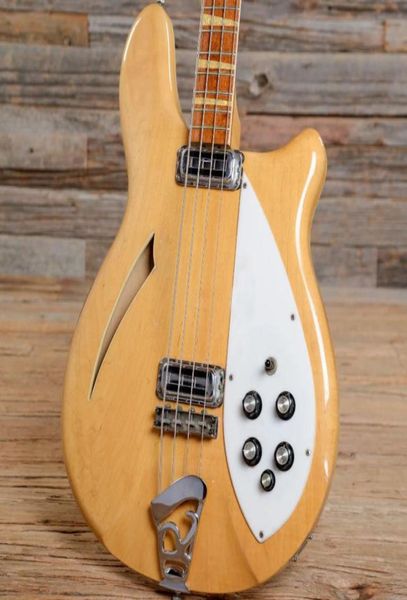 Пользовательский магазин 1966 Rick 4005 Mapleglo 1967 4 Strings Natural Cream Electric Bass Guitar Lemi -Hollow Body Vintage Yellow Signature NA4717896