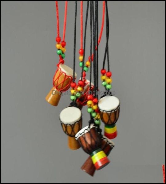 Colares pendentes Mini Jambe Drummer para Djembe Percussion Musical Instrument Colar Jóias Africanas de Mão AC DHGirlssh7951274