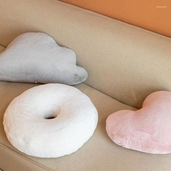 Cuscino Nordic Ins Peluga a forma di peluche Love Cloud Solido colore soggiorno camera da letto Donut carina