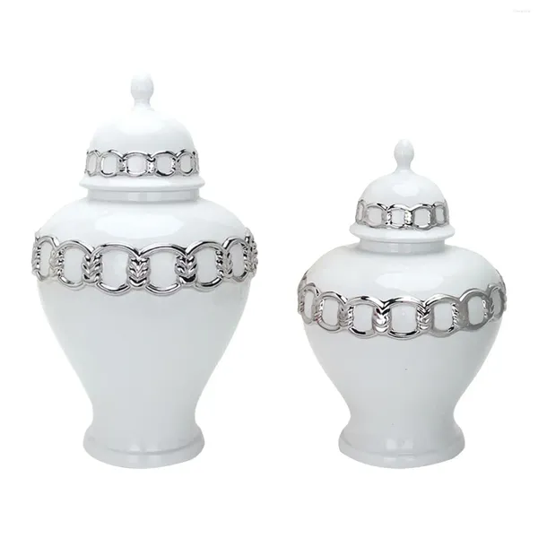 Garrafas de armazenamento Organizador de vaso de cerâmica Tabela Centerpieces Pea Jar porcelana Templo de gengibre para mesa em casa festa