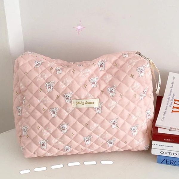 Bolsas de cosméticos Bolsas de maquiagem Mulheres zíper coreano As embreagens Bolsa portátil Maquia