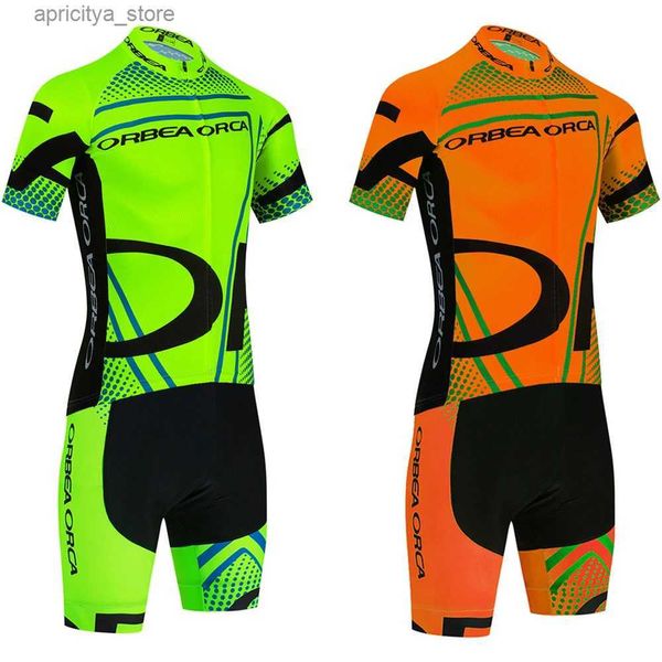 Maglia ciclistica imposta nuova maglia per ciclismo verde fluor Orbea orca bici pantaloncini set da uomo donna a secco rapido ropa asciutto ciclismo pro bicyc t-shirt abbigliamento l48