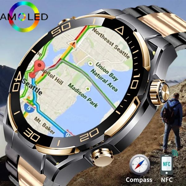 Novos relógios homens 4 GB ROM ROM Bluetooth Call NFC IP68 GPS à prova d'água A IA Voice Assistant Women Smart Watch for Huawei xiaomi