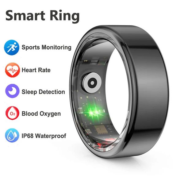 Donne uomini Smart Ring Halth Monitoraggio della frequenza cardiaca Ossigeno Affronta Sports Fitness Tracking per Android iOS 240415