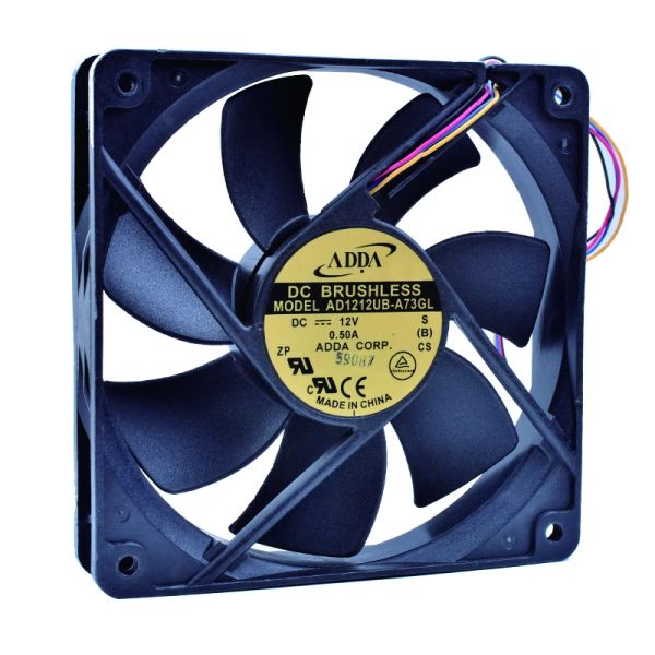 Revolução de resfriamento de resfriamento AD1212UBA73GL 12CM 120mm Fan 12025 12V 0,50A Rolução dupla de esferas DC Film de ventilador de resfriador CPU CPU