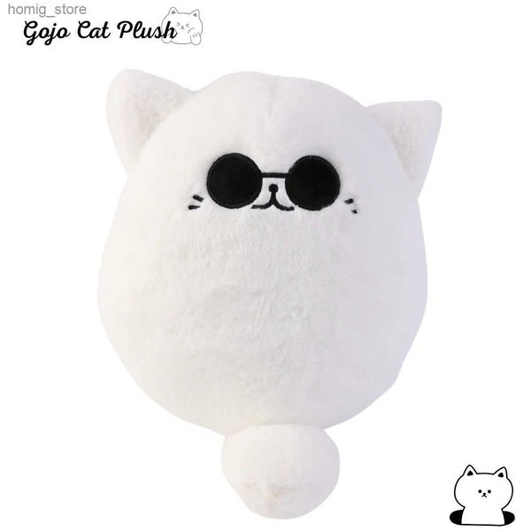 Peluş bebekler 32cm yumuşak gojo kedi peluş yastık sıcak anime güneş gözlükleri beyaz kedi peluş oyuncak dolgu hayvan bebek ev dekorasyon çocuk doğum günü hediyesi y240415