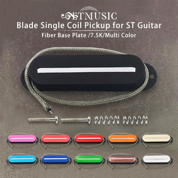 Kablolar st stil tek bobin bıçağı pikap fiber taban plakası 7.5k ST gitar aksesuarı için tek satır pikap çok renkli