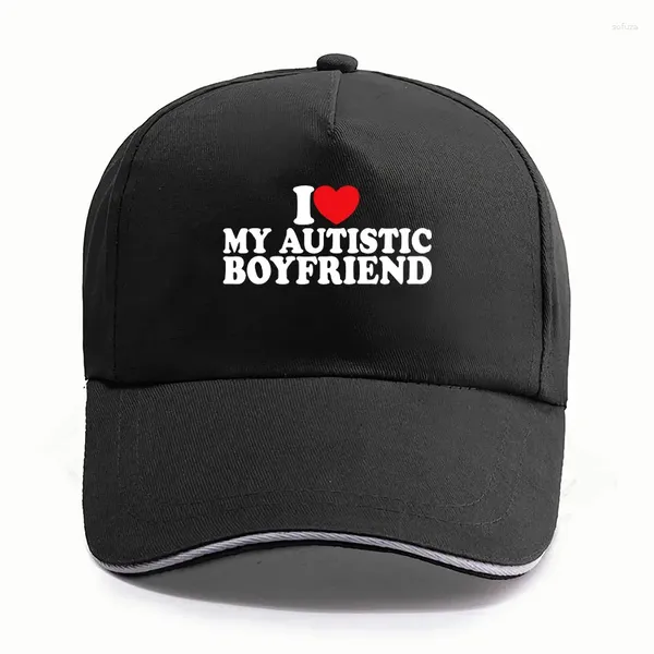 Capas de bola I Heart Love My Boyfriend Baseball Cap engraçado Namorada Gift Hat Birthday Casual Casual Casual