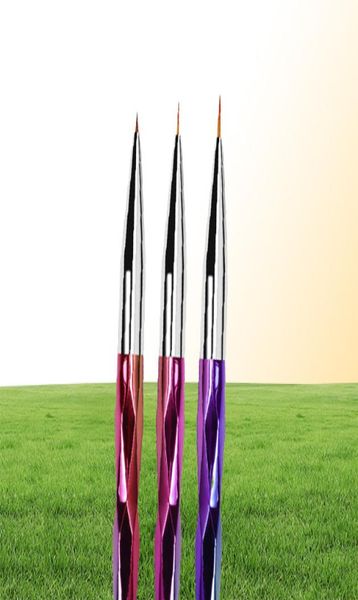 10pcs Nail Art Pinsel Stift abtrennbares Metall Flachkristallschnitzer Polen UV Malerei Zeichnung Line Tipps Werkzeug 3D Design Verlängerung3298240