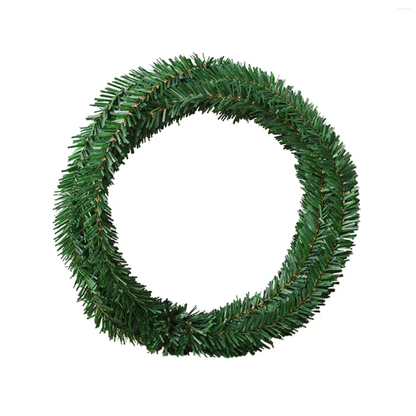 Flores decorativas 5.5m PINE ARTIFICIAL GARLANHA PVC PVC Green Straw Rattan Decoração pendurada Decoração de festa de Natal Decorações de festa