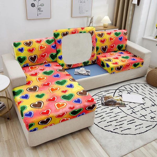 Tampas de cadeira Capas de sofá -mato de coração Prind Print Prind Principal Simple Romântico Couch Furniture Protector Decoração do Dia dos Namorados