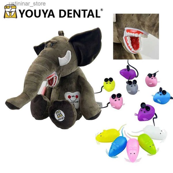 Animali di peluche di peluche Insegnamento dentale a spazzolando giocattoli peluche bambola di spazzolatura Modello denti del latte per bambini che imparano a spazzolare l'insegnamento educativo Studio di L47