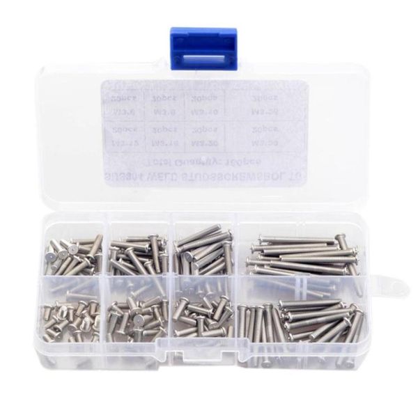 160pcs m3 pregos rosqueados para soldagem de descarga de capacitores parafusos de soldagem pregos de aço inoxidável Stud1739370