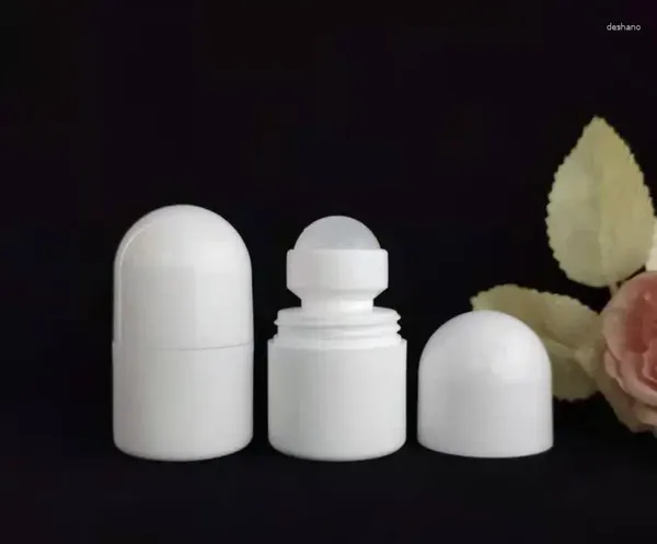 Garrafas de armazenamento 30 ml rolo de plástico em garrafa de rolo vazio branco 30cc Rol-on Ball Desodorant Lotion Light Light Container SN898