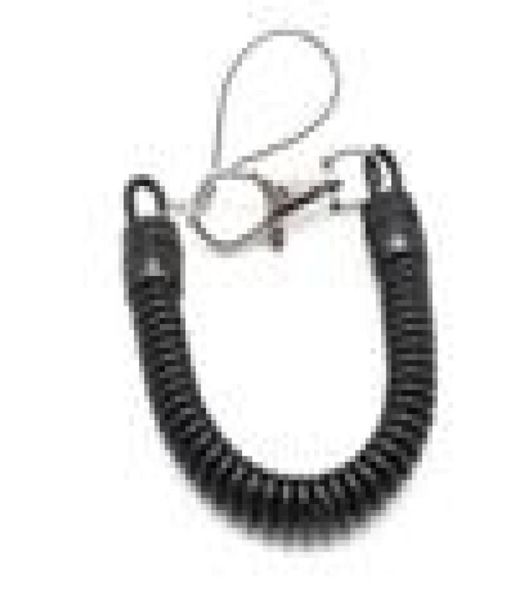 Kunststoff Schwarz Retractable Key Ring Spring Spiral Spiral Stretch Chain Schlüsselbund für Männer Frauen klären Schlüsselhalter Telefon Anti verlorener Keyrin5989028