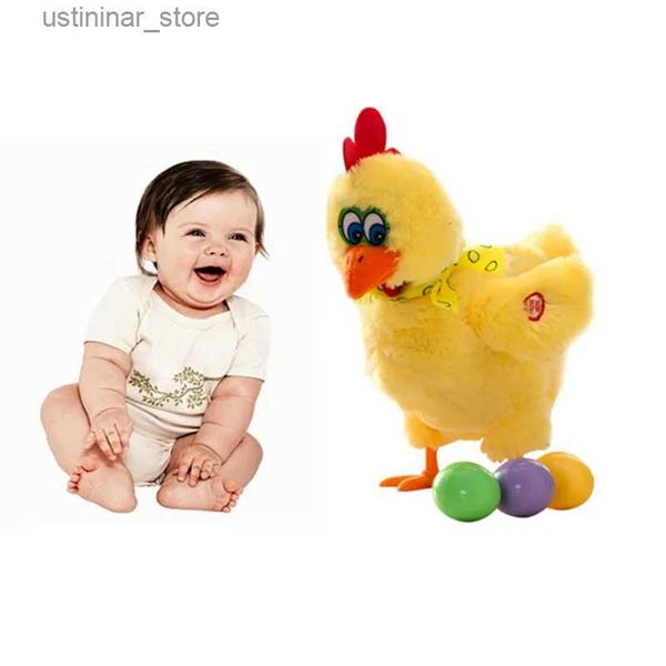 Animali di peluche imbottiti Musical Electric Dancing Chicken Bambola uovo Crazzo Canta Canta Dance Electric Pet Plus Funge Toy L47