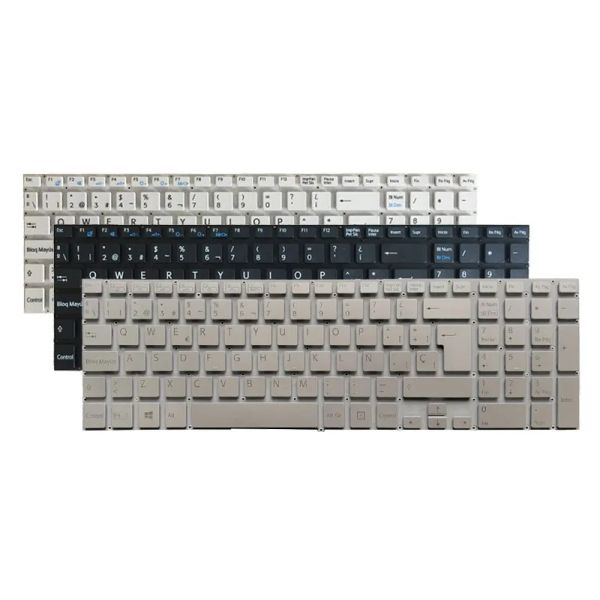 Tastiere tastiera per laptop spagnola per sony vaio svf152 svf153 svf1541 svf1521k1eb svf1521p1r svf152c29m svf1521v6e bianco/nero/argento/argento