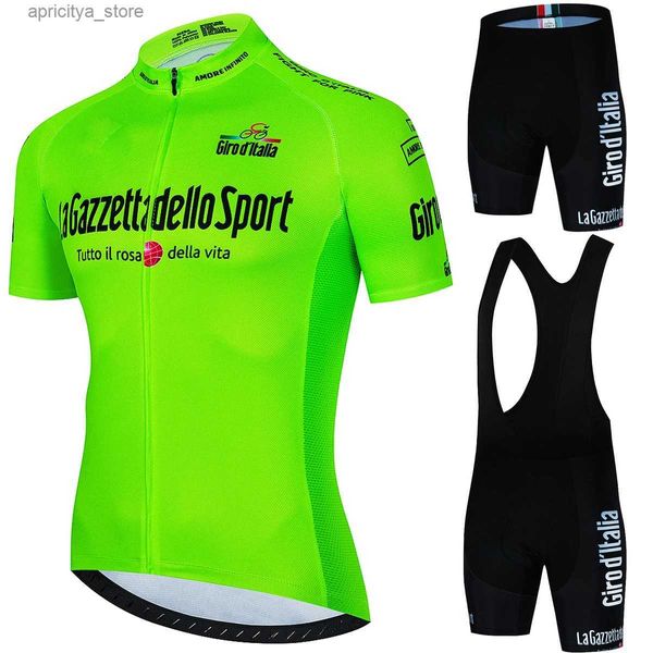 Set di maglia ciclistica Tour de Italia Ditalia Cycling Mtb Jersey Men Set man Bike Autfit Mens Abbigliamento da uomo Shorts Shorts Cyc Primavera estate Abiti L48