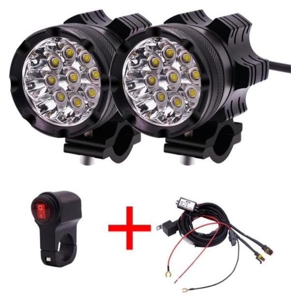 1 Paar Motorrad -LED -Scheinwerfer 12V 90W 11000LM LED -Motorrad -Motorrad -Scheinwerfer Moto Spot Head Light Auxiliary Lampe DRL92620217729381