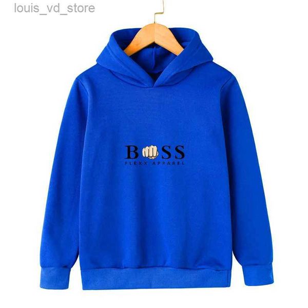 Hoodies Sweatshirts 2024 Sonbahar/Kış Çocuklar Siyah Kedi Baskılı Kapşonlu Top 4-14 Yaşındaki Çocuk Günlük Moda Hoodie Açık Spor Gömlek T240415