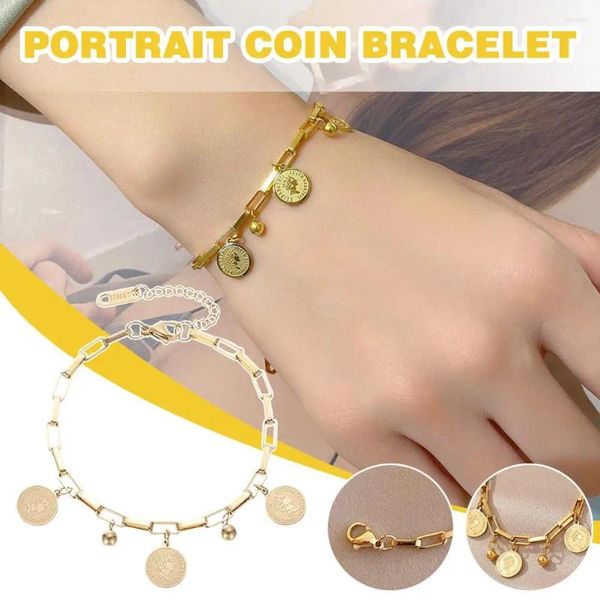 Pulseiras de link 316 pulseira de coração de aço inoxidável de aço dourado para mulheres vintage à prova de ferrugem de joalheria de joias de joalheria do presente de casamento k1a0