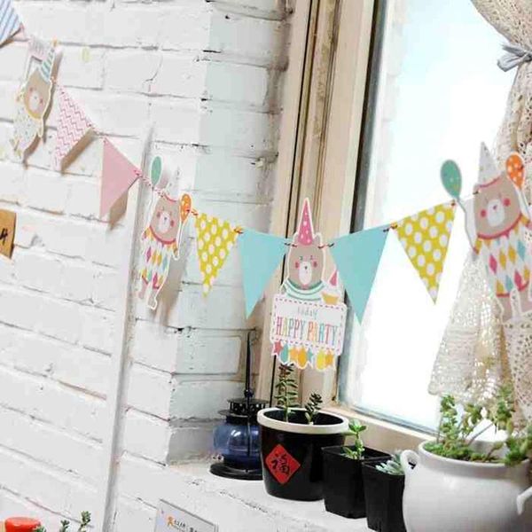 Party Dekoration Tierbär Banner Cartoon Babyparty Kindertag Flagge Garland Bunting Birthday Kid Room Decora