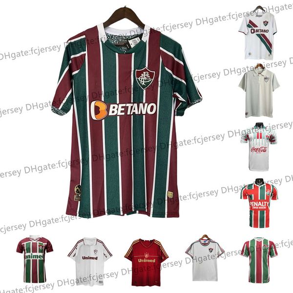 2024 25 Fluminense Soccer Jersey Home Away 120th Retro 1993 2002 03 2011 12 Третий 2014 15 16 17 Винтажная классическая футбольная рубашка Maillot de Foot Brazil