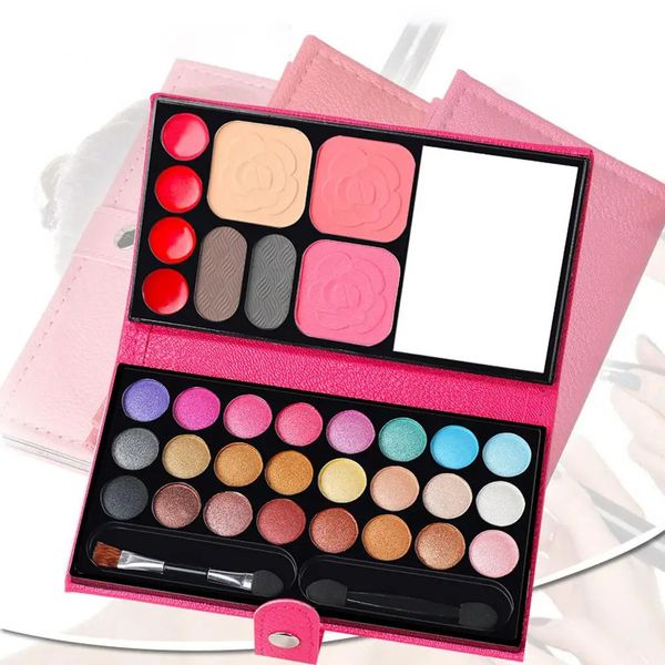 33 Cores Kit de maquiagem Evenção em pó de blush espelho de batom com duração com paletes iniciantes Cosméticos Pan Plate N2A2 240415