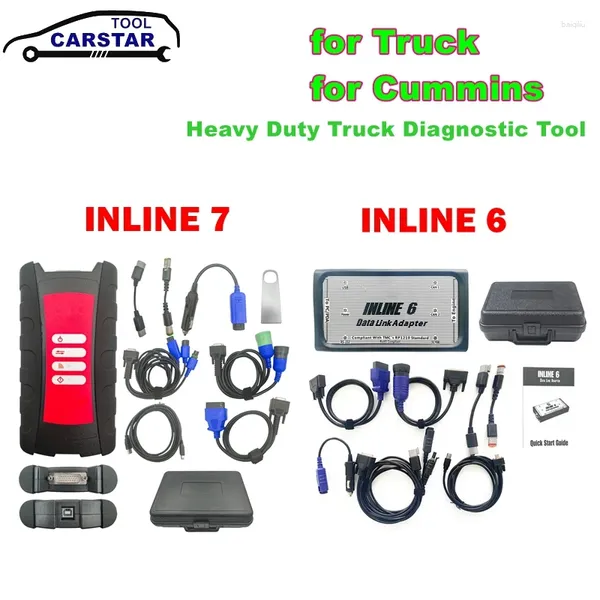 V8.7 Inline 6 7 Para caminhões pesados em linha 6 Dados Link Adaptador de diagnóstico Tool Scanner usado Cummins