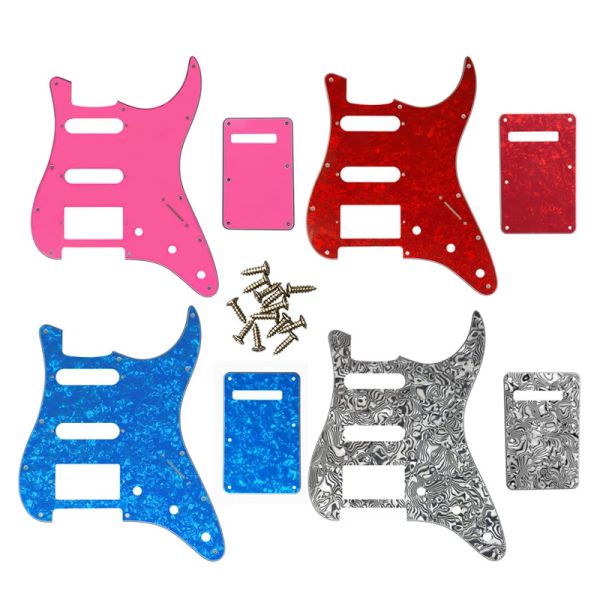 Кабели Pleroo Guitar Parts 11 Hole Pickguard с задней тарелкой для Fender Strat USA/Mexican Standard ST HSS с PAF Humbucker