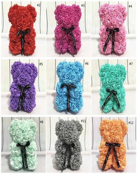 Party Christmas Toys Romantic Valentine039s Day Gifts Rose Flower Bear Doll 25cm Creative Big Hug Gift3689109